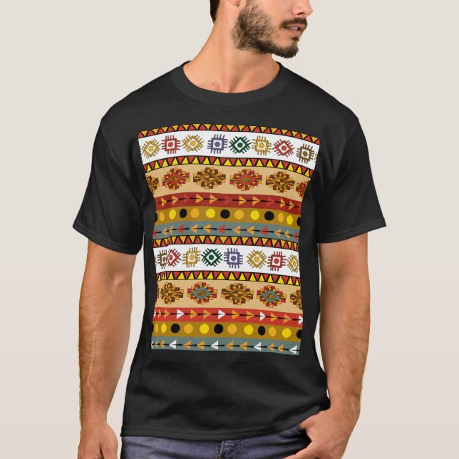 Stammes Tapete, künstlerisches ethnisches Design. T-Shirt (Vorderseite)
