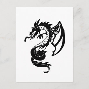 Stammes-Tätowierung Drache Postkarte