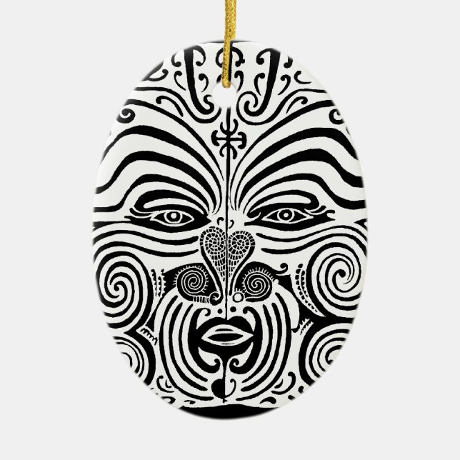 Stammes- Tätowierungs-Entwurf - Neuseeland Maori- Keramikornament (Vorne)