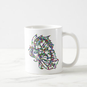 Stammes- Tätowierungs-Schmetterlings-Seepferd Kaffeetasse