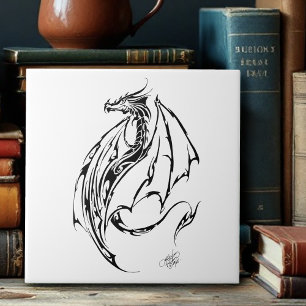 Stammes-Tinte-Drache Fliese