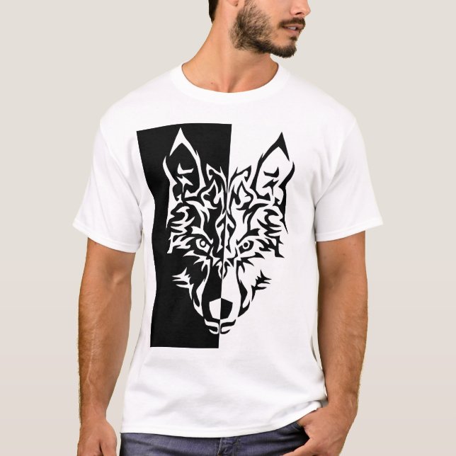 Stammes- Wolf-Art T-Shirt (Vorderseite)