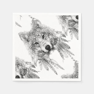 Stammes- Wolf-Geist Serviette