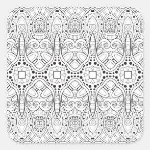 Stammes- Zendoodle Entwurf Quadratischer Aufkleber