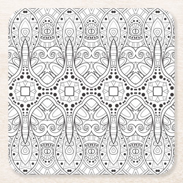 Stammes- Zendoodle Entwurf Rechteckiger Pappuntersetzer (Vorderseite)