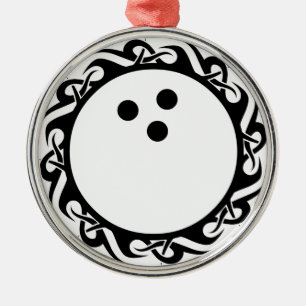 StammesBOWLING Silbernes Ornament