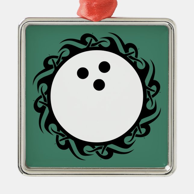 StammesBOWLING Silbernes Ornament (Vorne)