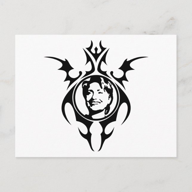 Stammesdesign von Hillary Clinton Postkarte (Vorderseite)