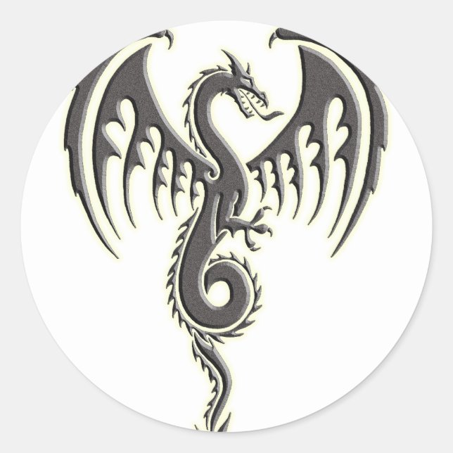 Stammesdrache Runder Aufkleber (Vorderseite)