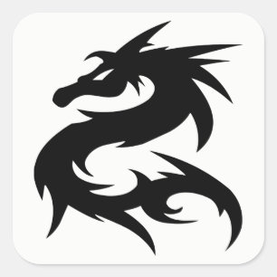 Stammesdrache-Silhouette Quadratischer Aufkleber