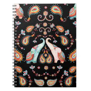Stammeselementar: Watercolor Paisley Muster. Notizblock