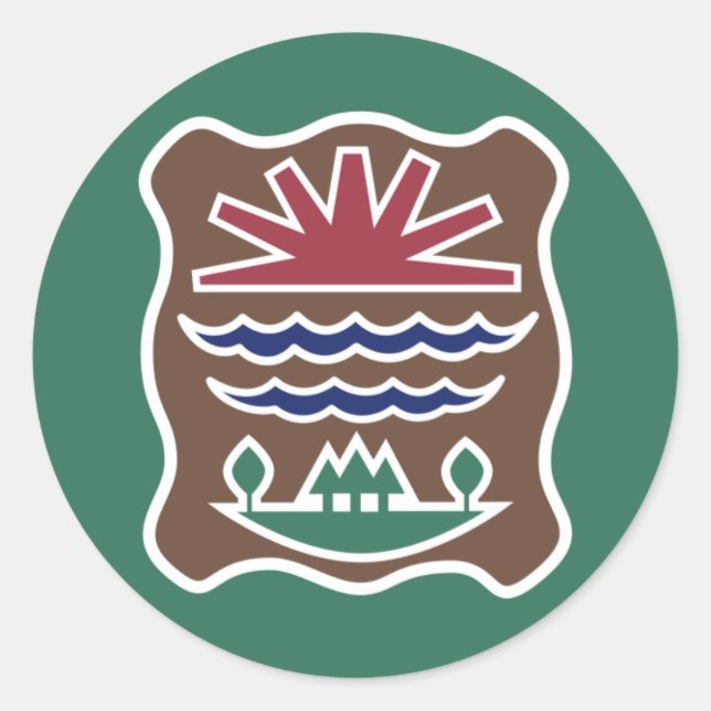 Stammesflagge des Westerns Abenaki Nation Runder Aufkleber (Vorderseite)