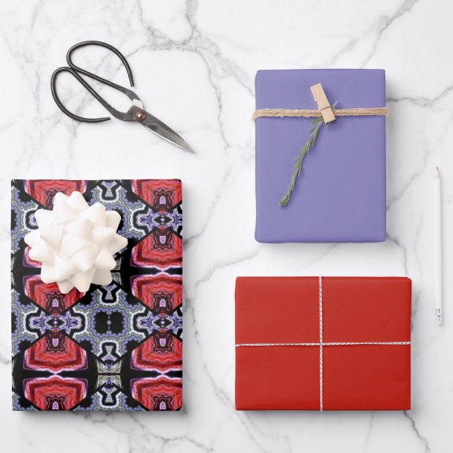Stammesflammen-Design Geschenkpapier Set (Vorderseite)