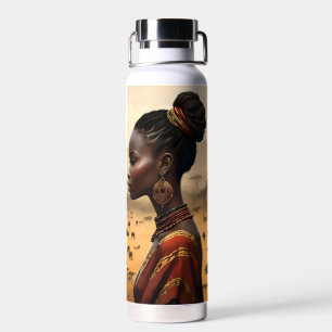 Stammesfrauen, die ihre afrikanische Landschaft be Trinkflasche