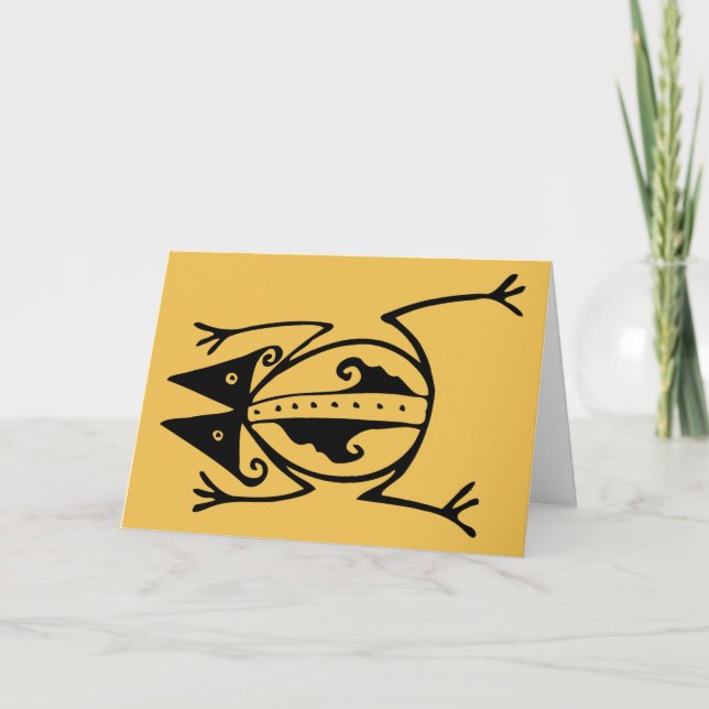 Stammesfrosch, alter Tierstamm, Geburtstag Karte (Vorderseite)