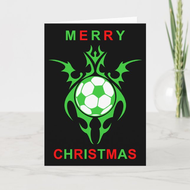 Stammesfußball-Weihnachten Feiertagskarte (Vorderseite)