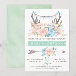 Stammeshirsch-Geschlecht-Reveal-Baby-Shower-Einlad Einladung