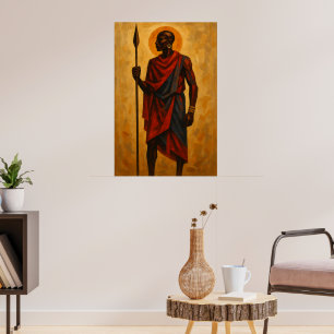 "Stammeskrieger   Afrikanische Erbwände-Kunst Poster