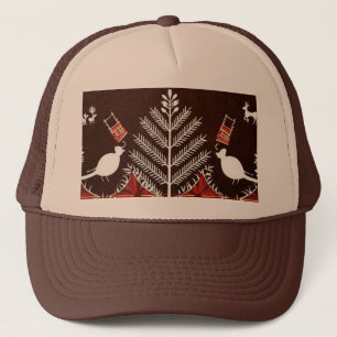 Stammeskunst Warli - Baum des Lebens Vögel - Indis Truckerkappe