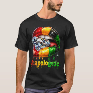 Stammeslippen schwarze Frau Stolz starke Melanin-K T-Shirt