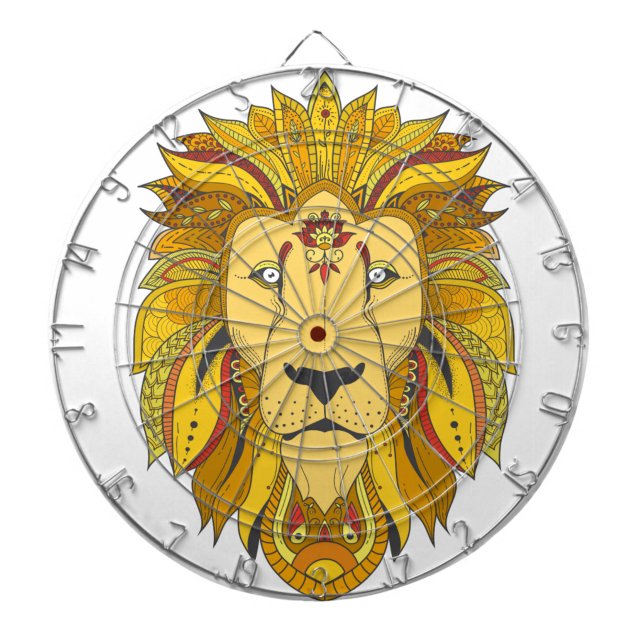 Stammeslöwe-Dartboard Dartscheibe (Aim for greatness with the king of the jungle watching.)