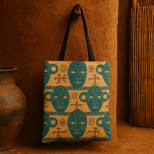 Stammesmaske Afrikanisches ethnisches Gesichtsmust Tasche