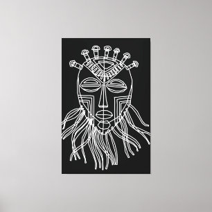 Stammesmaske Leinwanddruck