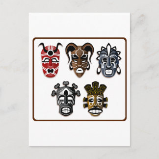 Stammesmasken Postkarte