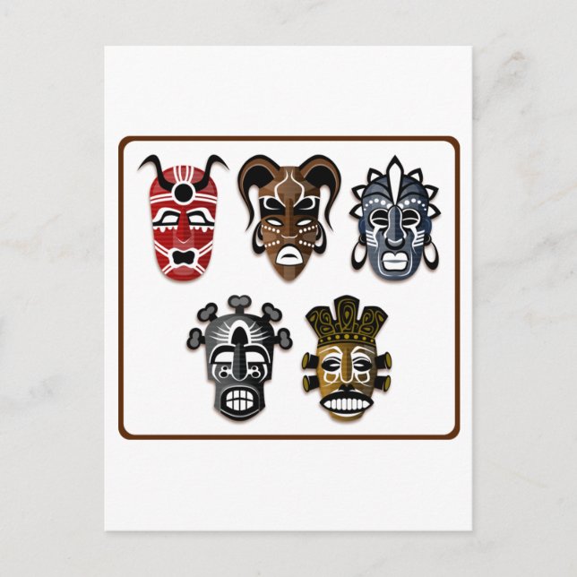 Stammesmasken Postkarte (Vorderseite)
