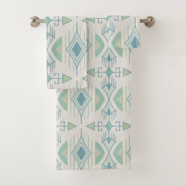 Stammespfeile, Meerglas, Blau, Creme, Beutel Badhandtuch Set (Insitu)
