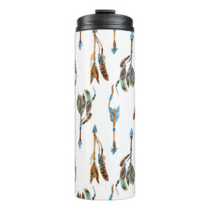 Stammespfeile: Wasserfarben-Vintage-Illustration. Thermosbecher