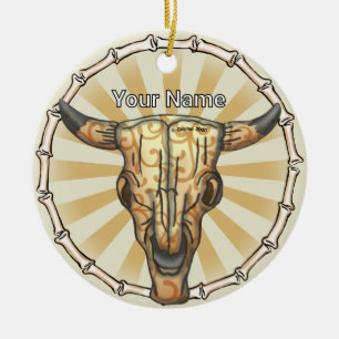 Stammesschädel einer Kuh Keramik Ornament
