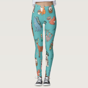 Stammestiere: Waldwaldmuster. Leggings