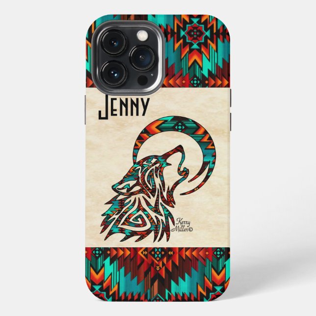 Stammeswolf iPhone 13 Pro Max Hülle (Rückseite)