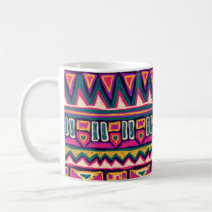 Stammeszeichnungen: handgezeichnet Aztec-Muster. Kaffeetasse