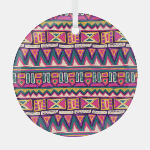 Stammeszeichnungen: handgezeichnet Aztec-Muster. Ornament Aus Glas