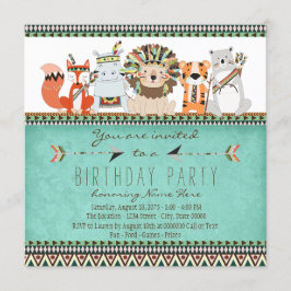 Stammetier Kids Native American Birthday Party Einladung