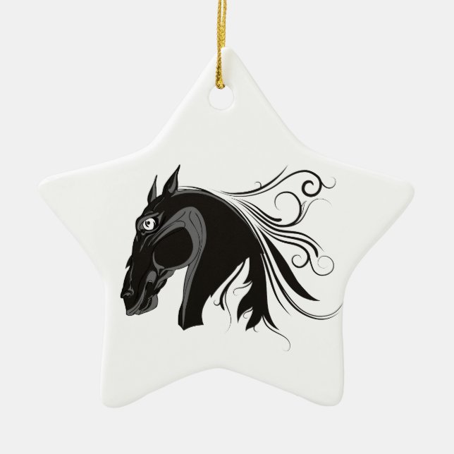 Stammetierhühner mit schwarz-weißem Stamm Keramik Ornament (Vorne)