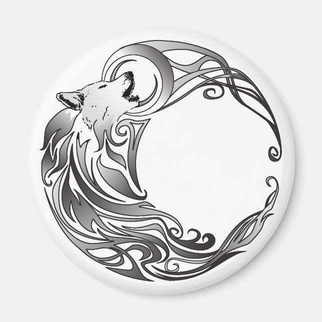 Stammewolf - Schattiert Magnet (Vorne)