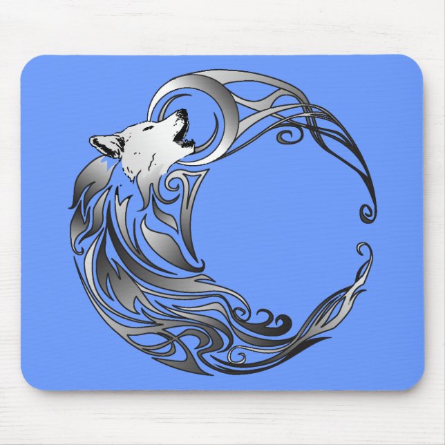 Stammewolf - Schattiert Mousepad (Vorne)