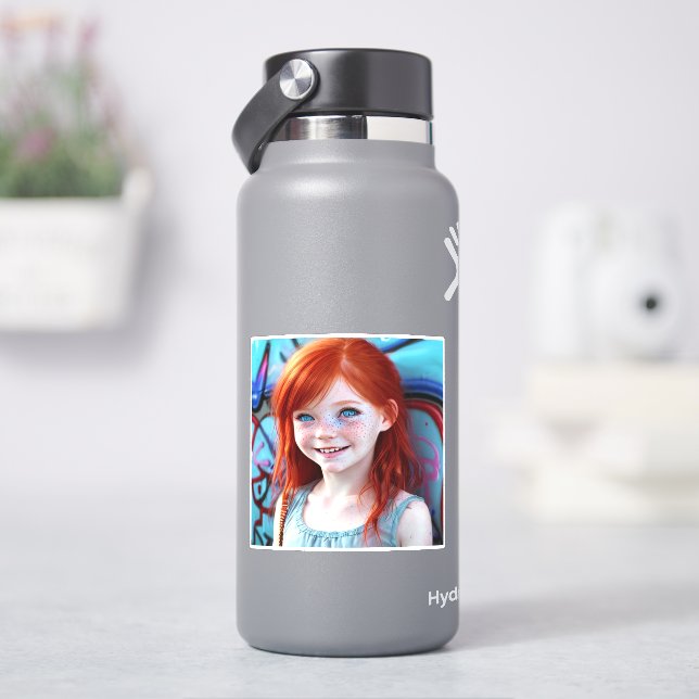 Stammkids | Hübsches kleines Rotkopfmädchen Aufkleber (HydroFlask)