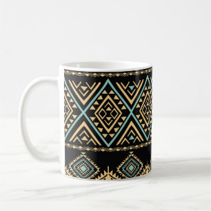 Stammkunst, ethnisch geometrisches, buntes Muster. Kaffeetasse
