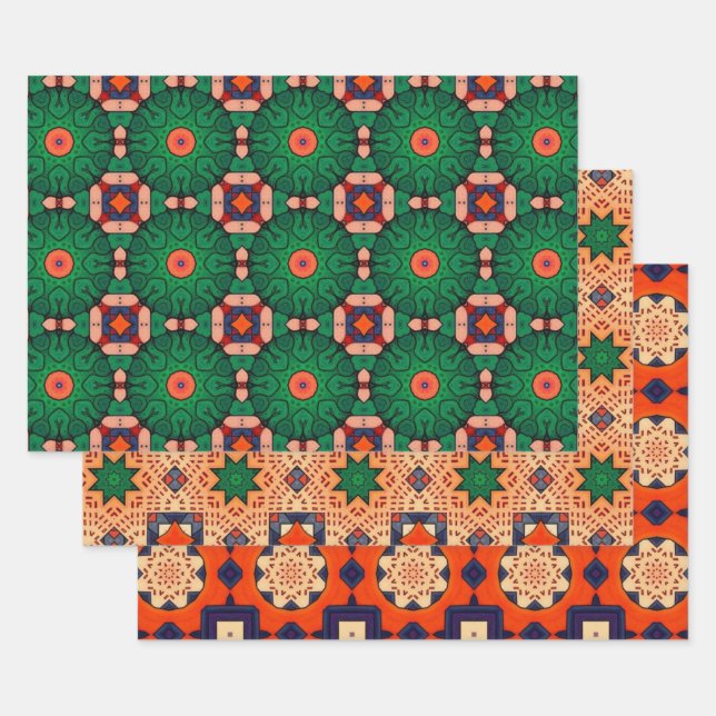 Stammkunst in fett gefärbten Farbmustern Set 1 Geschenkpapier Set (Set)