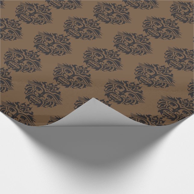 Stammmaske - Braunes glänzendes Papier, 30" x 6 Geschenkpapier (Ecke)
