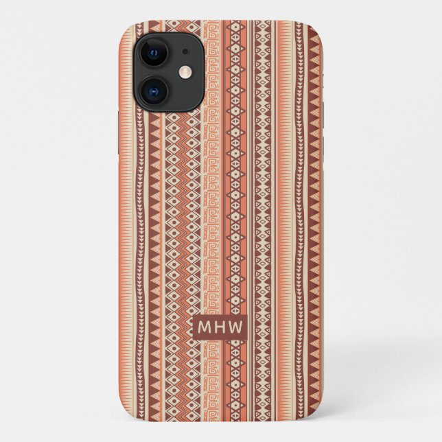 Stammmuster benutzerdefinierte Monogramm-Telefonfä Case-Mate iPhone Hülle (Rückseite)