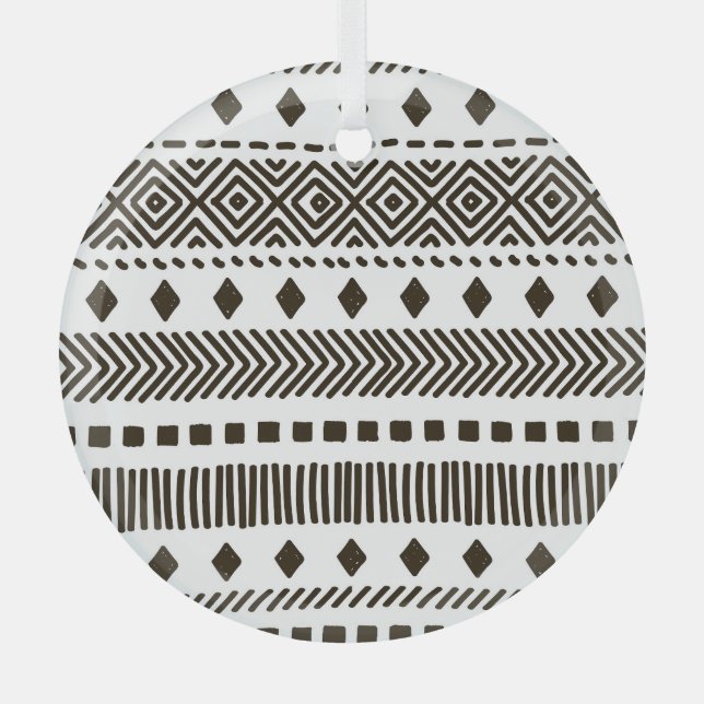 Stammrhythmen: Ethnisch geometrische Muster Ornament Aus Glas (Vorderseite)