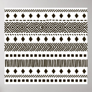 Stammrhythmen: Ethnisch geometrische Muster Poster