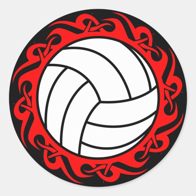 Stammvolleyball Runder Aufkleber (Vorderseite)