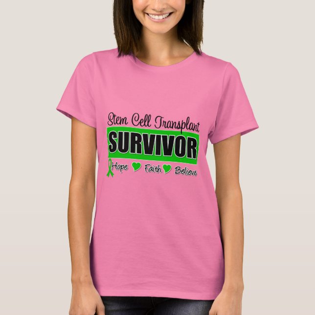 Stammzelltransplantation Überlebensmittel Abzeiche T-Shirt (Vorderseite)