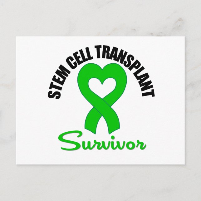 Stammzelltransplantation Überlebensmittel Herzkran Postkarte (Vorderseite)